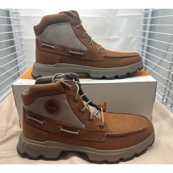 Timberland Men's TBL Originals Ultra Leather/Fabric Chukka Boots Rust NIB - 10 - Picture 1 of 9
